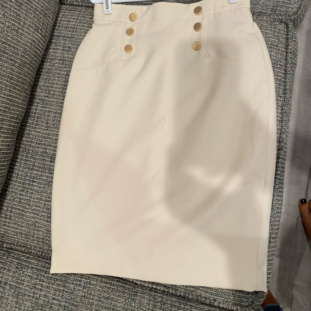Anne Taylor Factory cream high- waisted pencil skirt. NEVER WORN AND WITH TAGS!
